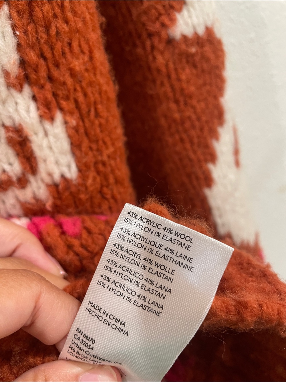 Anthropologie Swan Intarsia Zip Cardigan Rust Wool Blend Novelty Sweater Jacket - Picture 11 of 16
